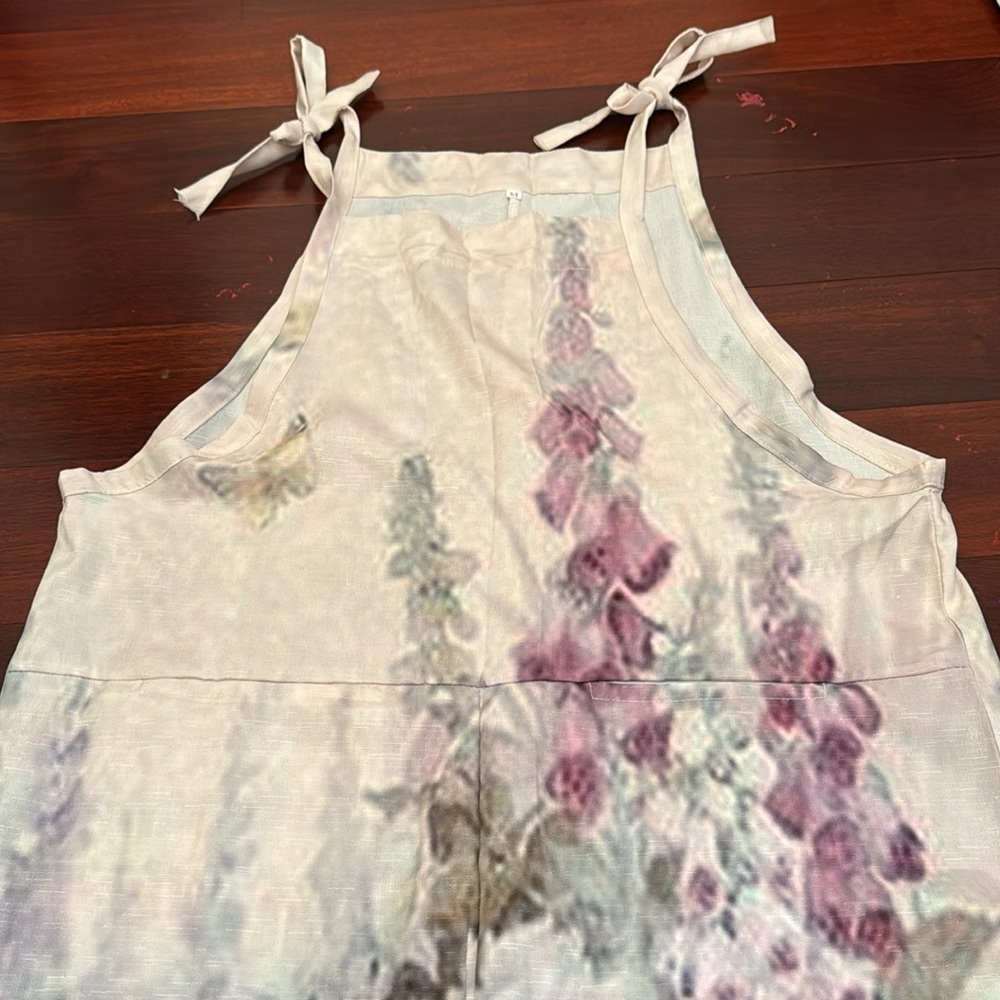 NEW Jumpsuit oversized pockets flowers Medium - Picture 3 of 5